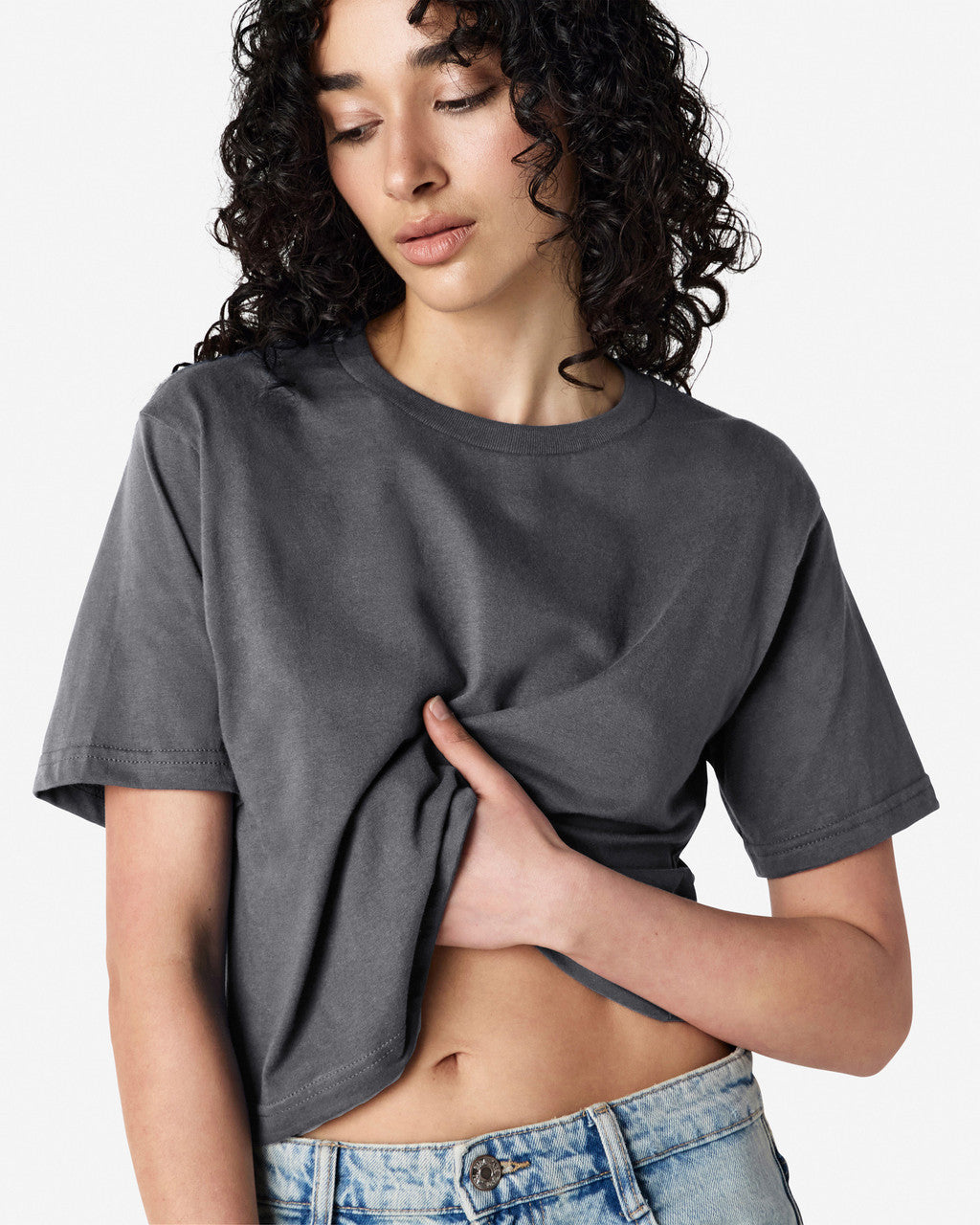 American Apparel Womens Fine Jersey Boxy T-shirt (102)