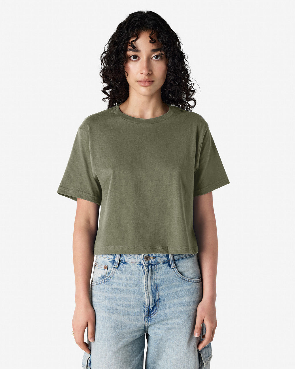 American Apparel Womens Fine Jersey Boxy T-shirt (102)