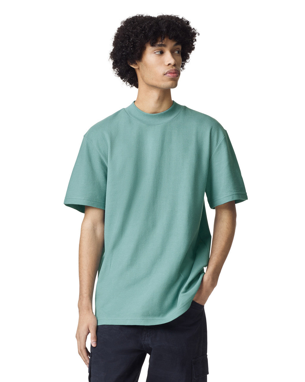 American Apparel Pique Unisex Mockneck T-shirt (1PQ)