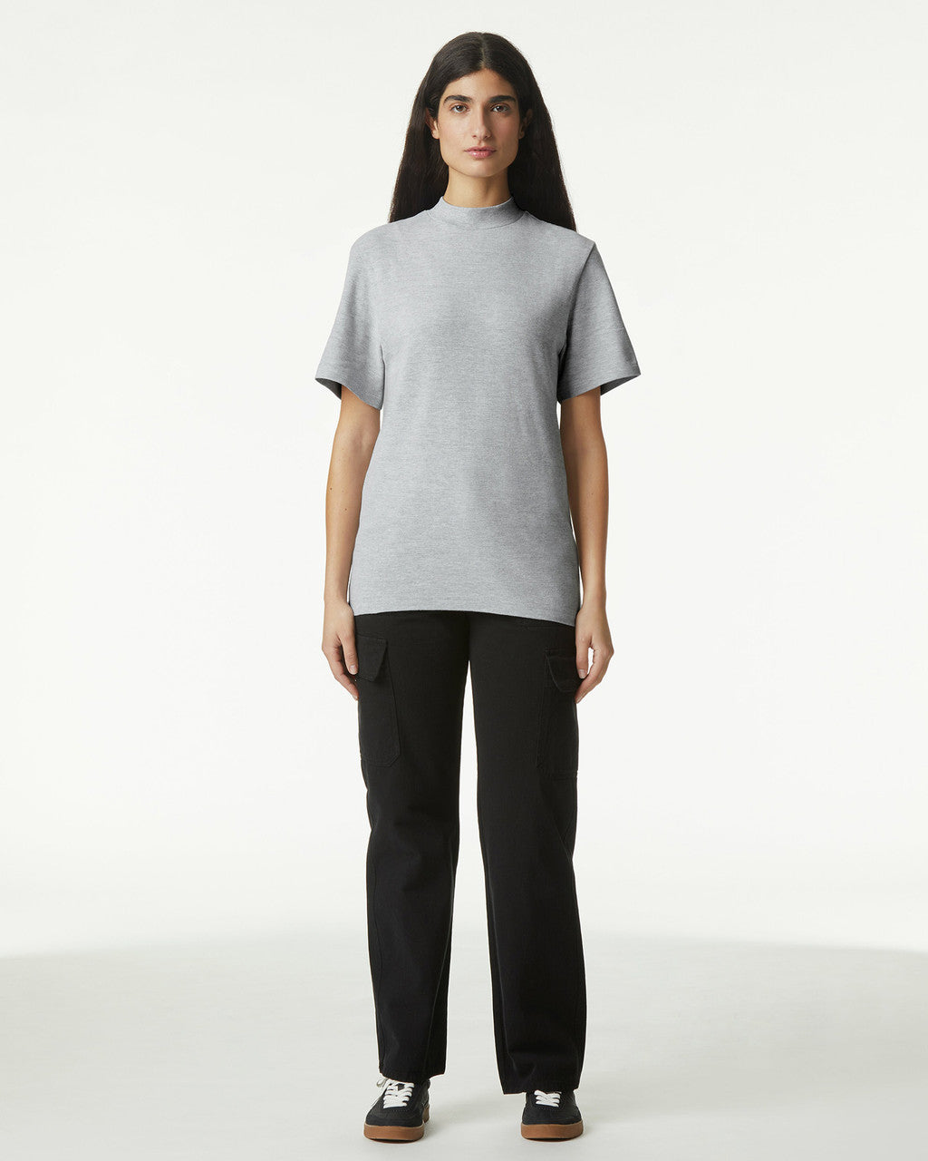 American Apparel Pique Unisex Mockneck T-shirt (1PQ)