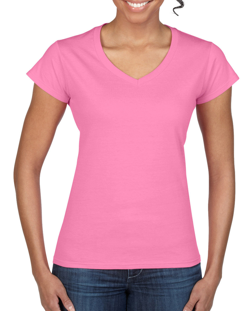 Gildan Soft Style Ladies V Neck T/S-(64V00L)