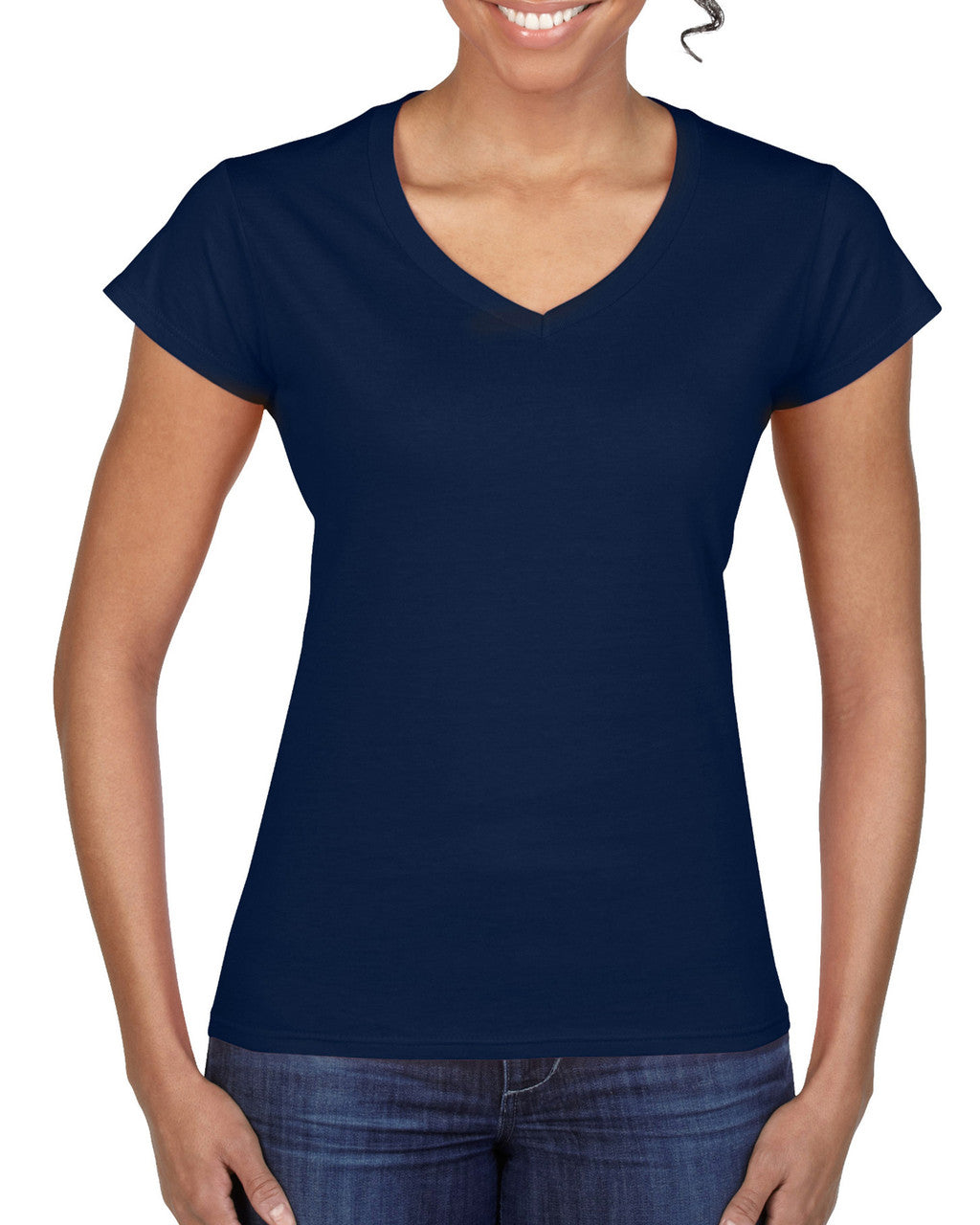 Gildan Soft Style Ladies V Neck T/S-(64V00L)