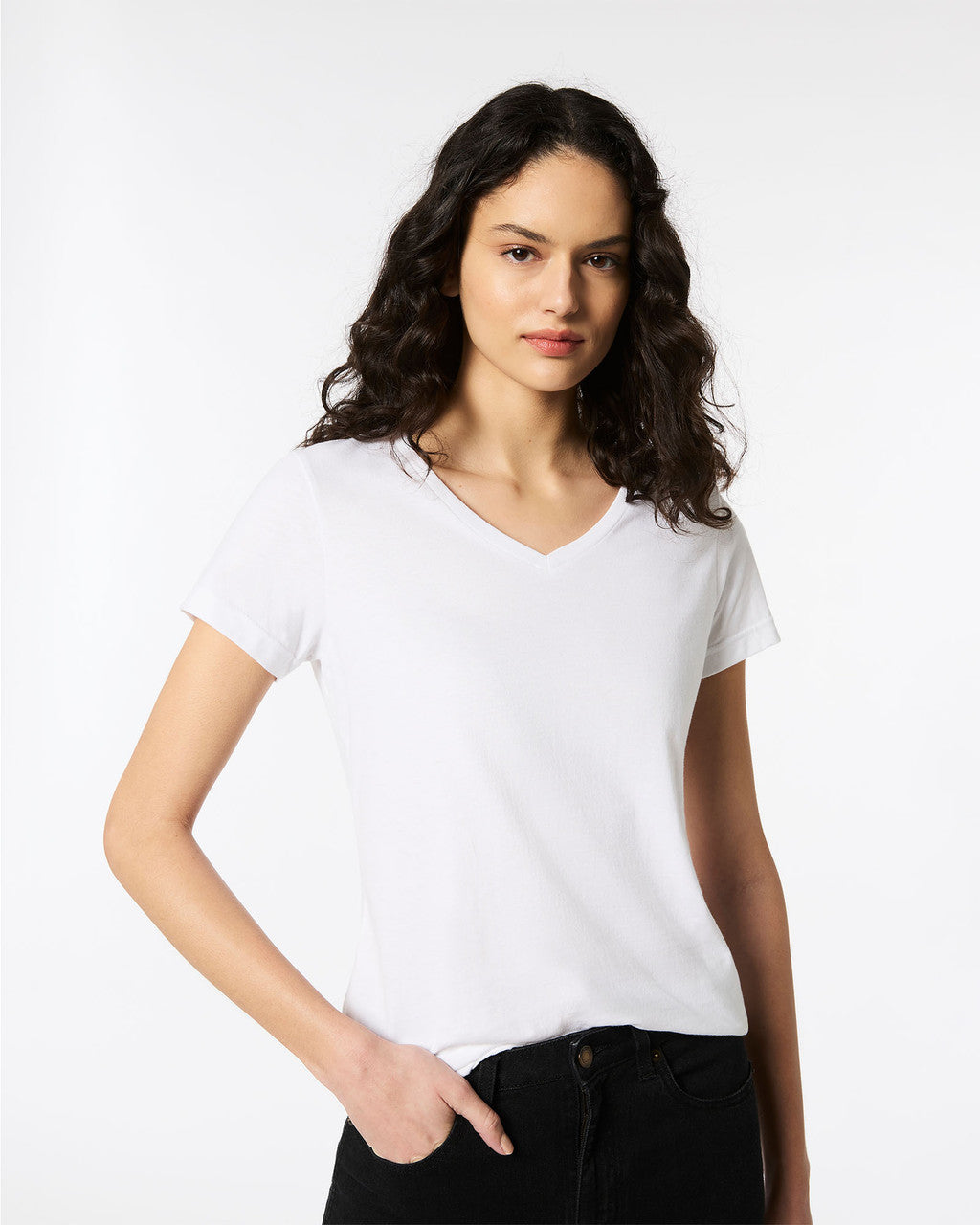 Gildan Soft Style Ladies V Neck T/S-(64V00L)