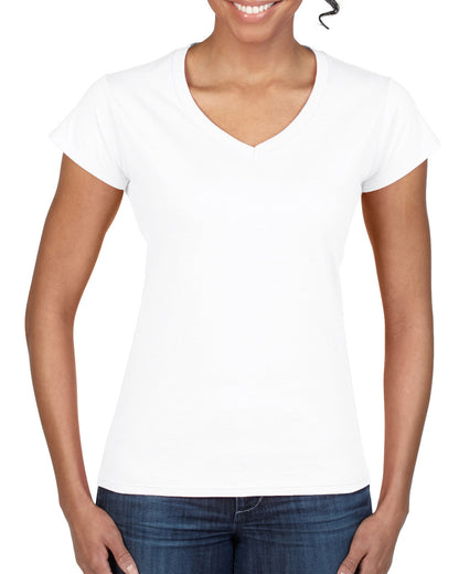 Gildan Soft Style Ladies V Neck T/S-(64V00L)