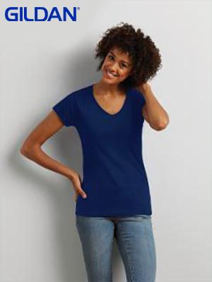 Gildan Soft Style Ladies V Neck T/S-(64V00L)